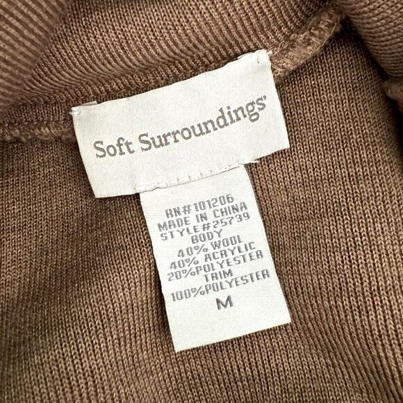 Soft Surroundings Women’s MED Wool Blend Knit Cowl Neck Tunic Top Brown - Picture 4 of 6